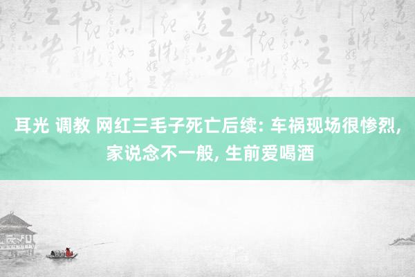 耳光 调教 网红三毛子死亡后续: 车祸现场很惨烈, 家说念不